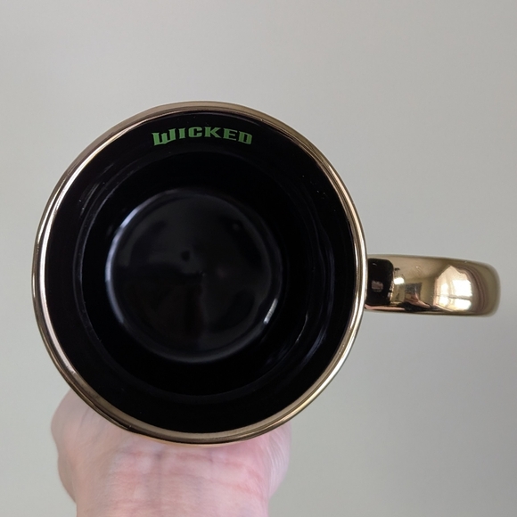 Wicked DEFY GRAVITY Elphaba Mug, Double Sided Pedestal Style Mug w/ Gold Accents - Picture 6 of 8